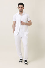 EASY RIBBED CO-ORD SET-WHITE