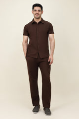 EASY RIBBED CO-ORD SET-COFFEE