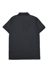 ATHLEISURE RIB POLO-BLACK