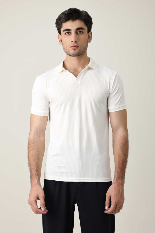 STRAIGHT CUT POLO SHIRT-OFFWHITE