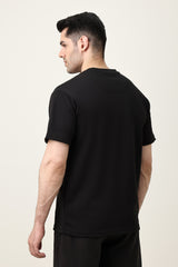 MEN SOLID HALF SLEEVE-BLACK