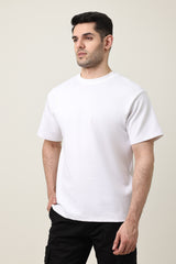 MEN SOLID HALF SLEEVE-WHITE