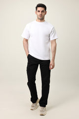 MEN SOLID HALF SLEEVE-WHITE