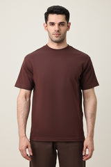 MEN SOLID HALF SLEEVE-COFFEE