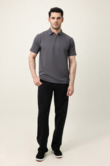 SMART CASUAL ZIP COLLAR T-SHIRT-GREY