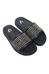 GLAM SHINE STRAP SLIDE-BLACK