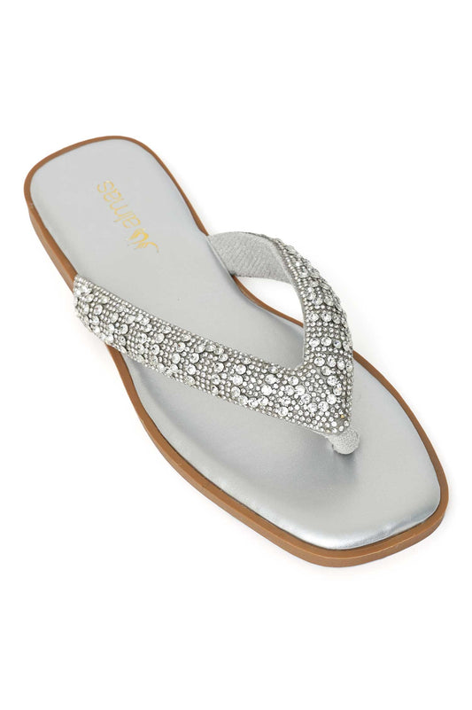 GLITZ STRAP SANDAL-SILVER