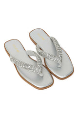 GLITZ STRAP SANDAL-SILVER