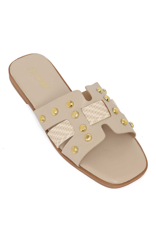METAL SPARK SLIDE-BEIGE