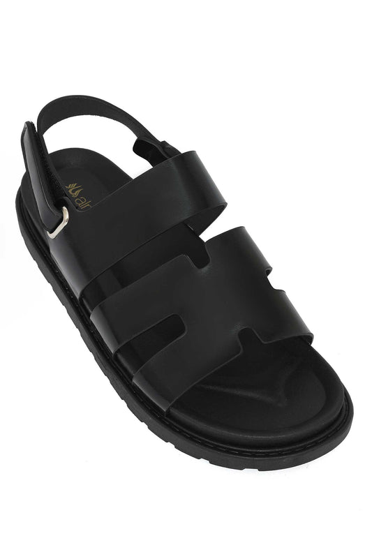 WESTPORT BLOCK STRAP SANDAL-BLACK
