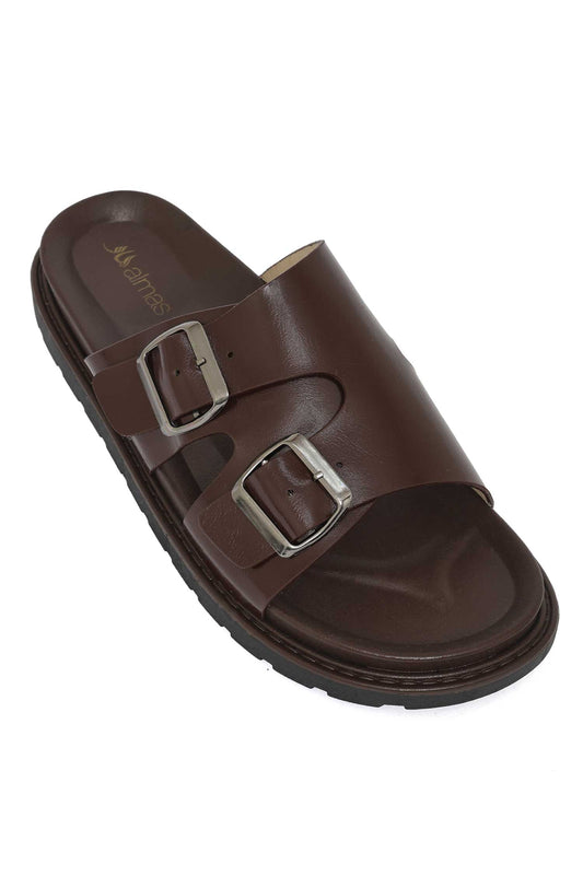 WALKLINER TWIN BUCKLE SANDAL-COFFEE