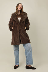 GLACIER RISE FUR COAT-COFFEE