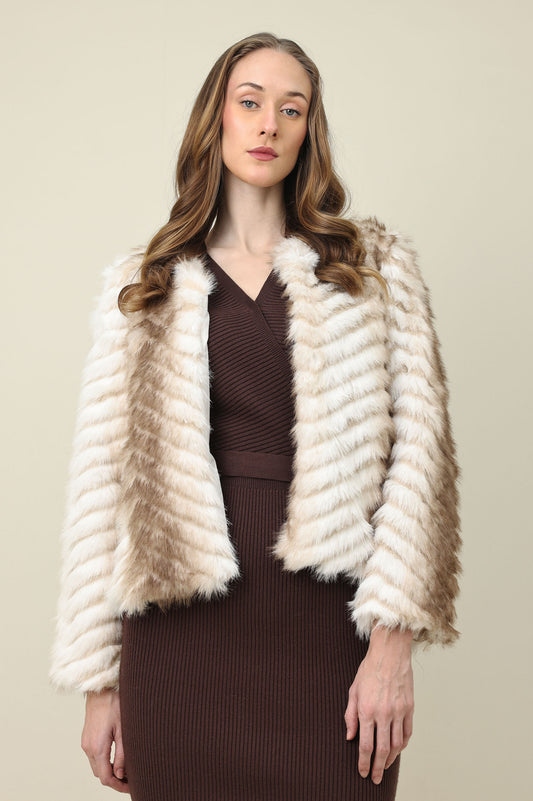 SAVAGE GRACE FUR JACKET-OFFWHITE