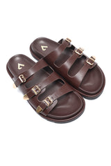LUXE HARBOUR SANDALS-COFFEE