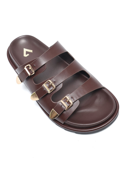 LUXE HARBOUR SANDALS-COFFEE