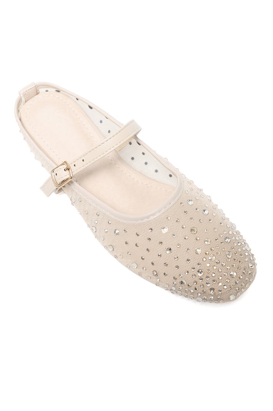 SPARKLE STRAP BALLET-BEIGE