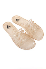 GLITTER SLIDE SANDAL-LT/GOLD