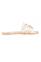 GLITTER SLIDE SANDAL-LT/GOLD