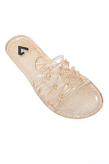 GLITTER SLIDE SANDAL-LT/GOLD