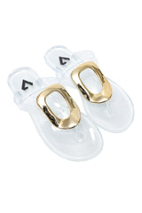 GLOSSY GOLD SLEEK SLIDE-TRANSPARENT