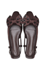 ELEGANT JEWEL BOW FLATS-COFFEE