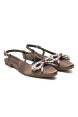 RADIANCE CRYSTAL LOW HEELS-OLIVE