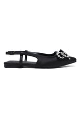 RADIANCE CRYSTAL LOW HEELS-BLACK