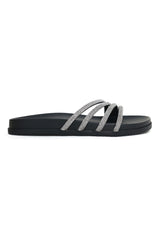 DIAMANTE STRAP FLATS-BLACK