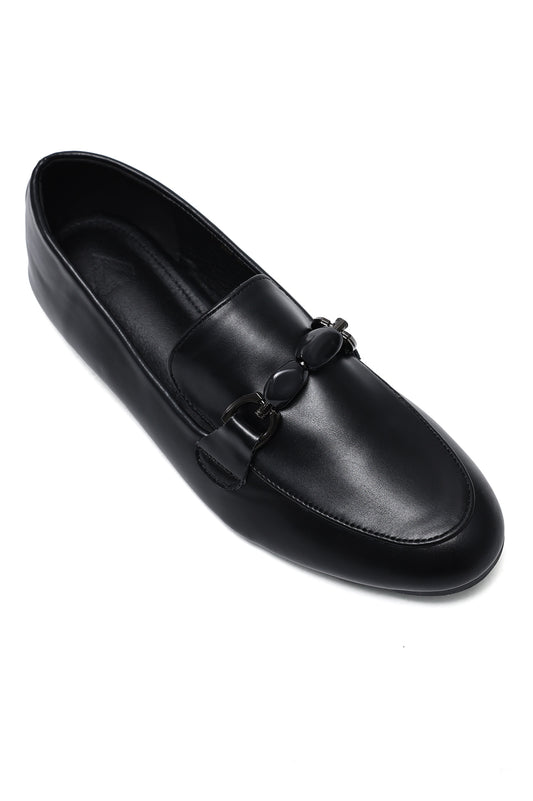 VERONA STONE LINK LOAFERS-BLACK