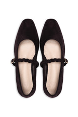 SQUARE TOE BALLERINA-COFFEE