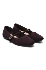 SQUARE TOE BALLERINA-COFFEE