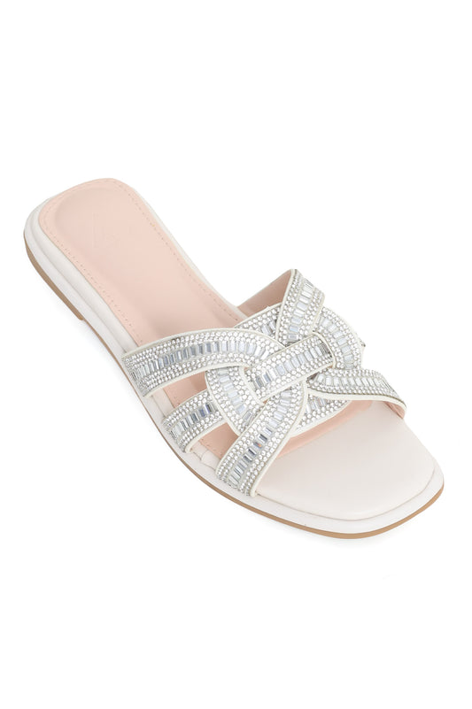 DELICATE SPARKLING FLATS-OFFWHITE