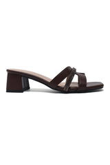 STRASS SLIDE HEEL-COFFEE