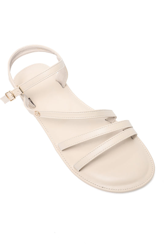 ELEGANCE STRAPPY FLAT SANDAL-BEIGE