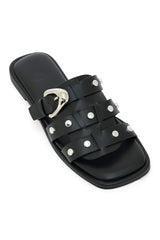 RIVETED CAGE FLAT SLIDE-BLACK
