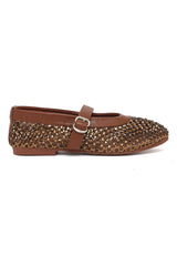 BEADWOVEN MESH BALLET-BROWN