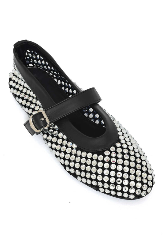 BEADWOVEN MESH BALLET-BLACK