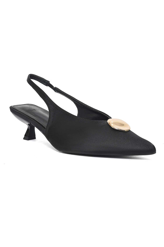 BOLD GOLD ARC HEEL-BLACK