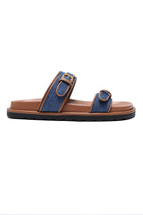 DENIM ESSENTIAL COMFORT SLIDE-BLUE