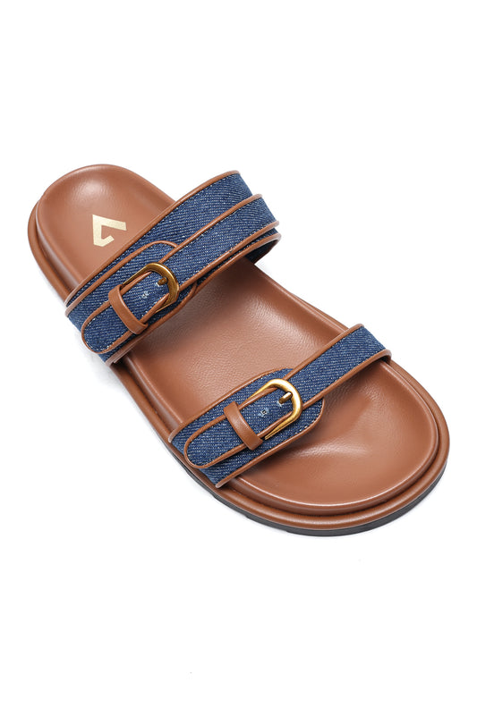 DENIM ESSENTIAL COMFORT SLIDE-BLUE