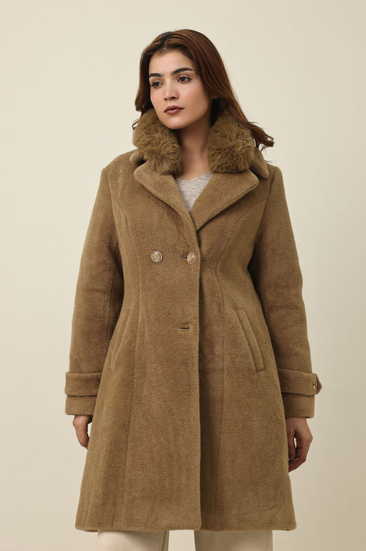 ELEGANT WINTER OVERCOAT-KHAKI