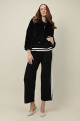 ZIPPER FUR SHORT JACKET-BLACK