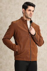 REFINED LAYERING JACKET-BROWN
