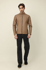 ARMOUR MANDARIN ZIP-UP JACKET-KHAKI