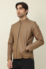 ARMOUR MANDARIN ZIP-UP JACKET-KHAKI
