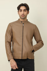 ARMOUR MANDARIN ZIP-UP JACKET-KHAKI