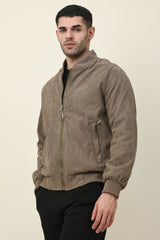 VARSITY INSPIRED JACKET-KHAKI