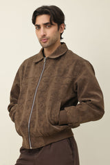 CLASSIC BROWN SUEDE JACKET-COFFEE