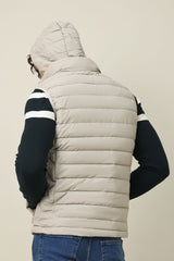 QUILTED CORD VEST JACKET-OFFWHITE