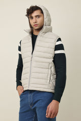 QUILTED CORD VEST JACKET-OFFWHITE
